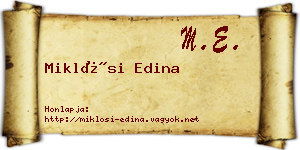 Miklósi Edina névjegykártya