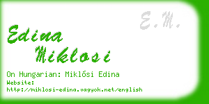 edina miklosi business card
